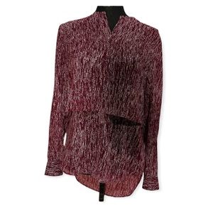 Banana Republic Womens Maroon Button Up Blouse Size XS